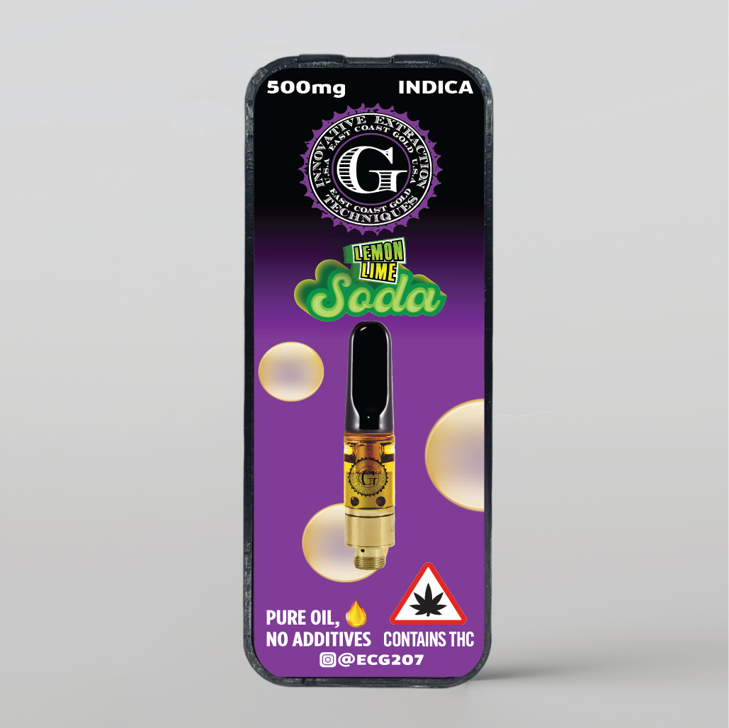 Lemon Lime Soda Vape Cart 500mg (Case of 12) East Coast Gold